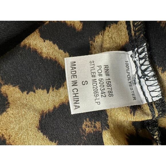 Mable Size Small Leopard Print Mini Dress Ruffle Tiered Skirt Animal Flirty - Picture 6 of 9